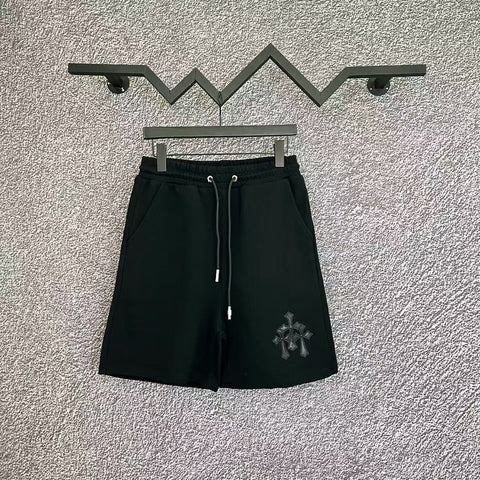 Chrome Hearts Black Tonal Cross Patch Sweatshorts