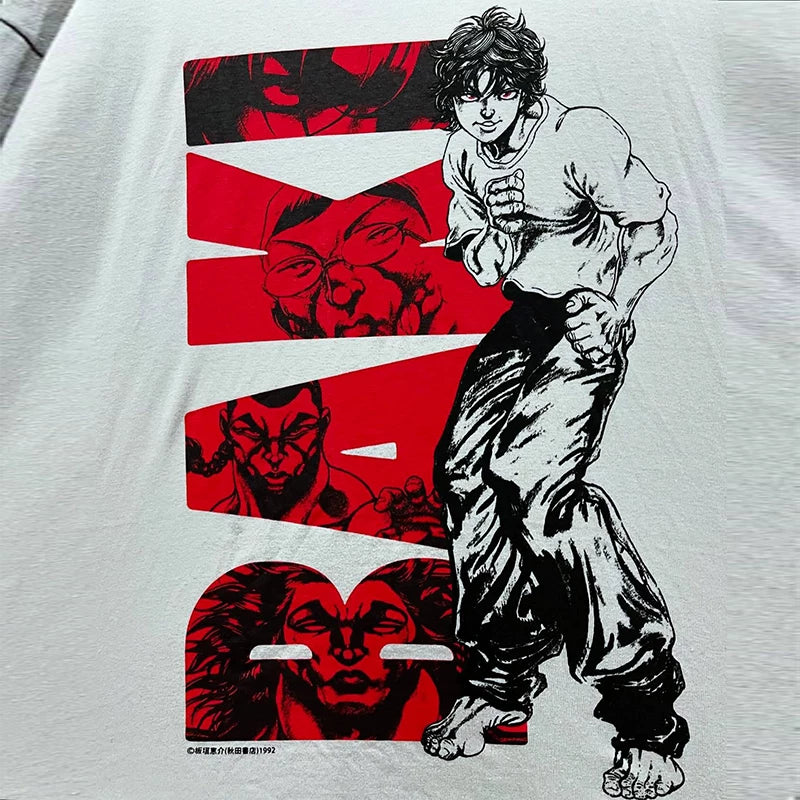 Itagaki Keisuke serialized manga Blade Teeth peripheral short sleeved T-shirt vintage vintage style small neckline pure cotton half sleeved trendy