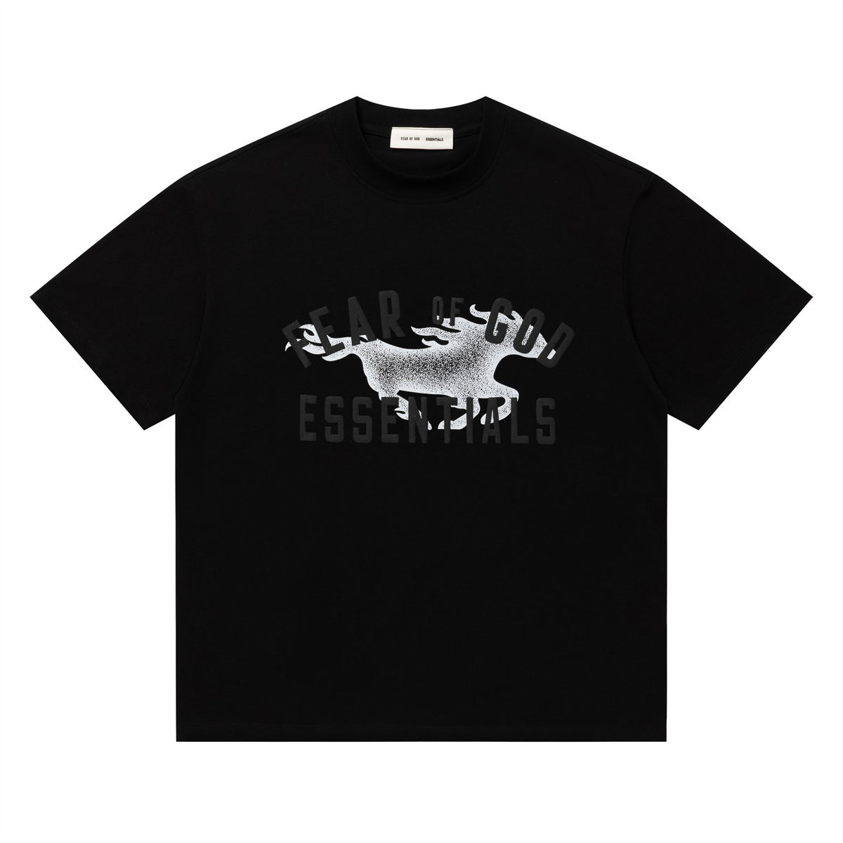 FEAR OF GOD FOG ESSENTIALS Year‑of‑the‑Horse Foam Letter Crew Neck Tee