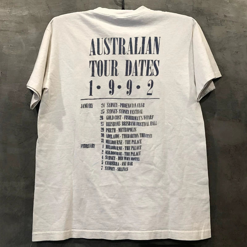 Nirvana Band Kurt Cobain Vintage American Retro Rock Short sleeved Men's and Women's T-shirts Cotton