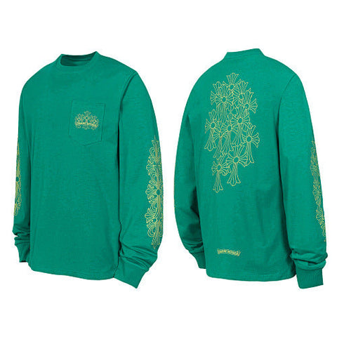 Chrome Hearts Floral Vine Cross Long Sleeve (Green)