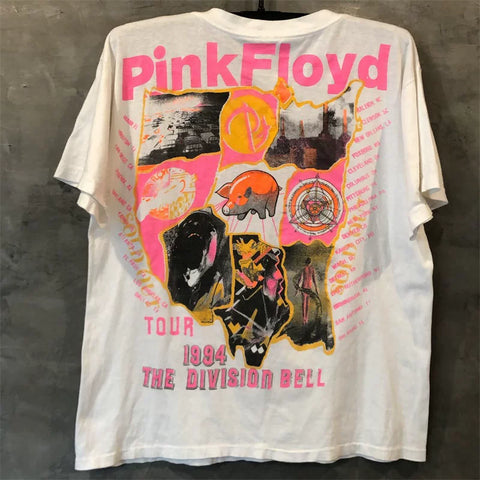 Pink Floyd Pink Floyd Amikage Rock Short Sleeve Vintage Trendy Brand Men's and Women's T-shirts