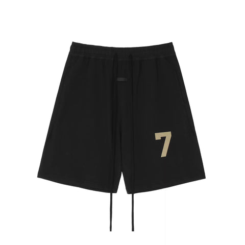 FEAR OF GOD FOG Main Line Season7 Flocked Number7 Loose Drawstring Strap Cotton Shorts