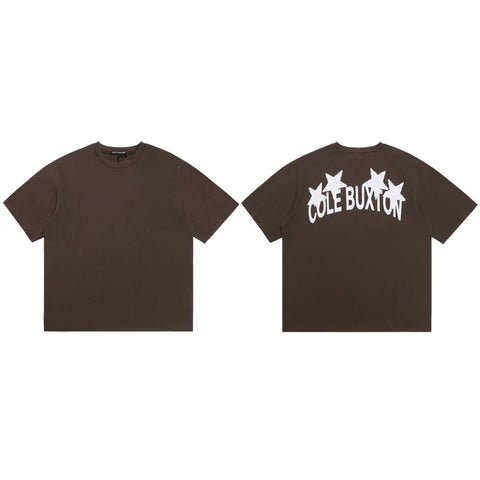 Cole Buxton Brown Star Arch Logo T-Shirt