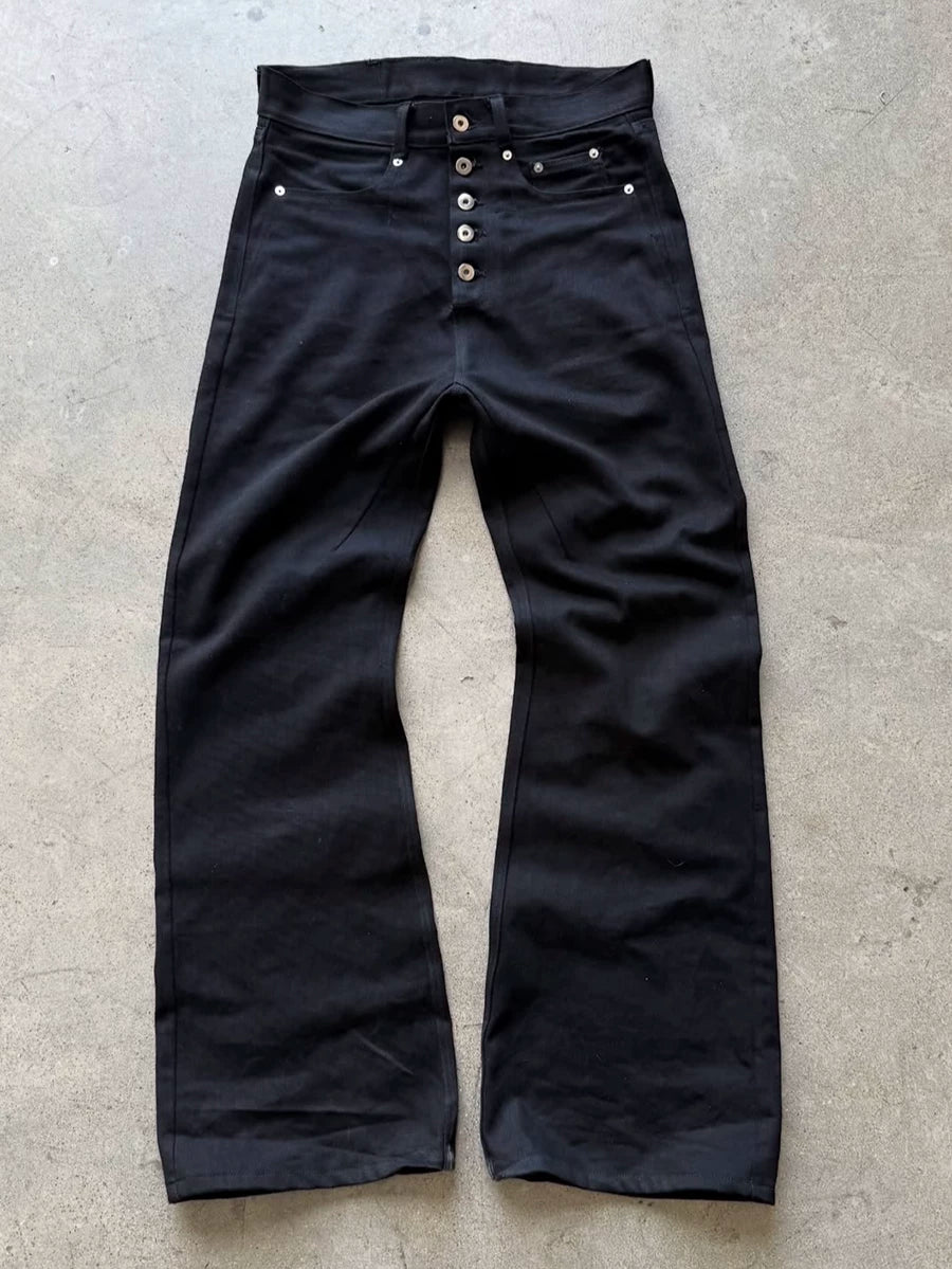 From The SRREET, a retro street washed distressed five button high ounce original denim jeans for men