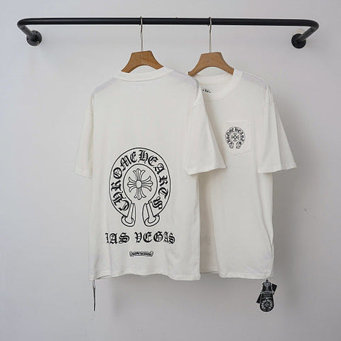 Chrome Hearts "LAS VEGAS" Horseshoe Short Sleeve T-Shirt (White)