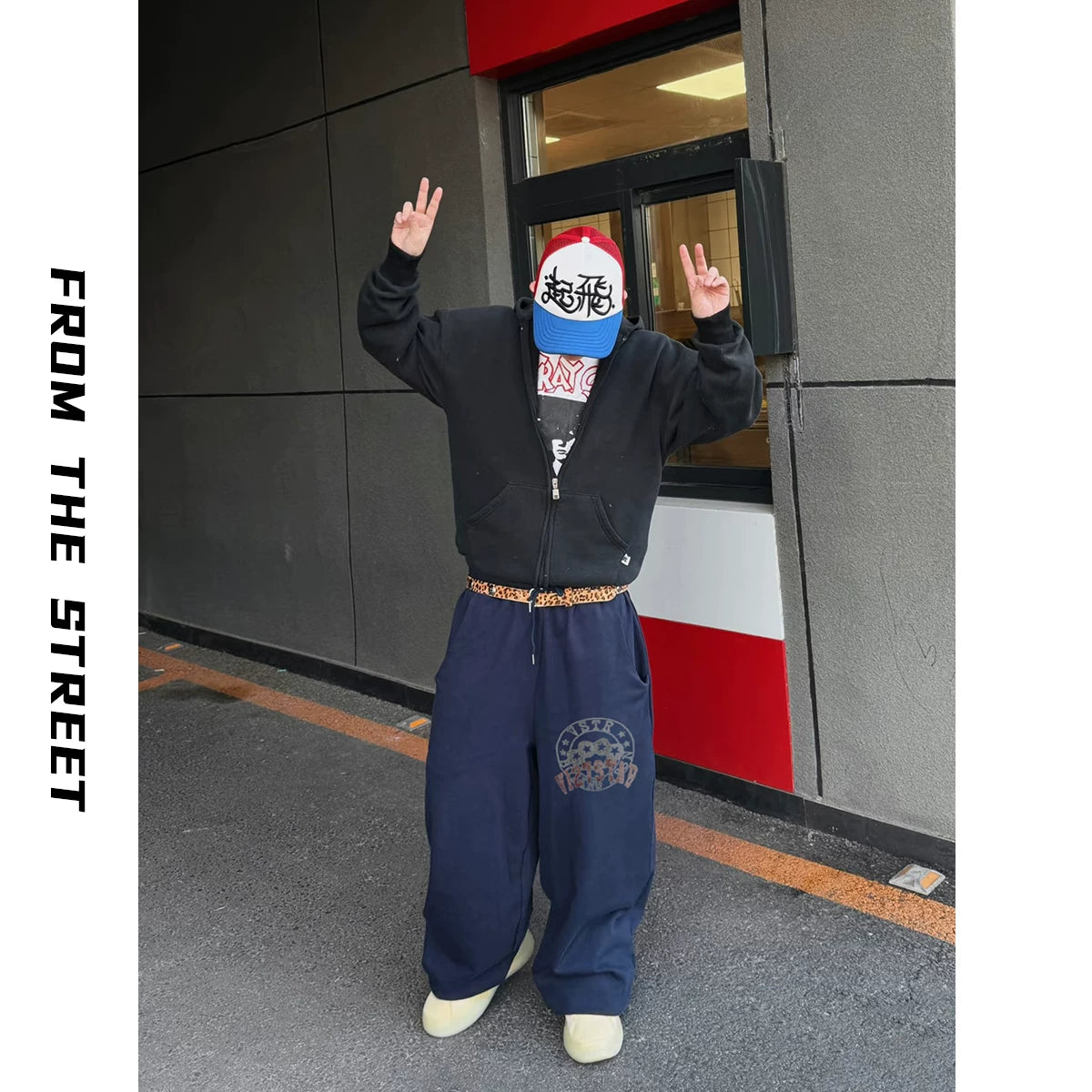 From THE STREET, a street style retro brushed, washed, vintage silhouette sweatpants for men and women