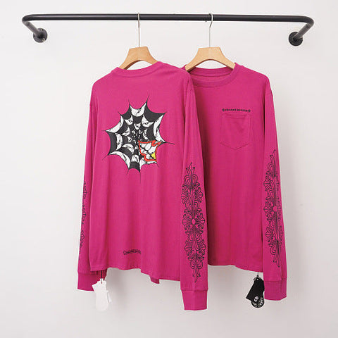 Chrome Hearts Spiderweb Graphic Long Sleeve (Magenta)