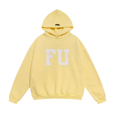 FEAR OF GOD FOG Main Line FU Logo Washed Fleece‑Lined Unisex Hoodie