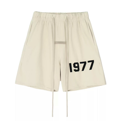 FEAR OF GOD FOG ESSENTIALS Flocked 1977 Casual 5‑Inch Summer Shorts