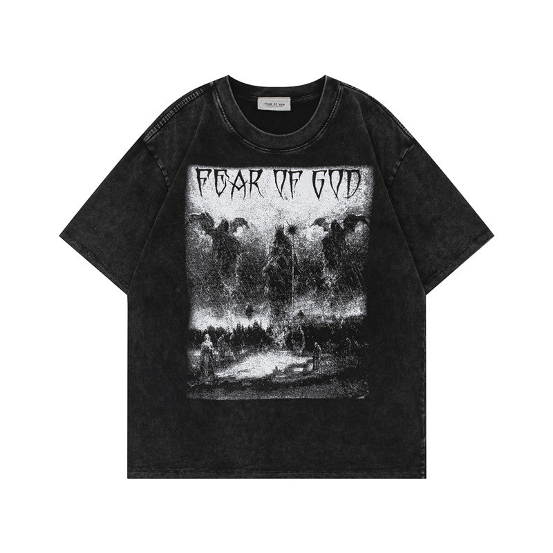 FEAR OF GOD FOG Vintage Washed Print Loose Crew Neck Unisex Tee