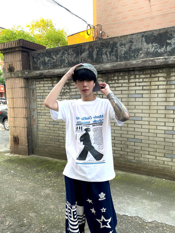 TSAOOJ American retro pure cotton T-shirt 2026 summer new direct spray portrait print loose casual half sleeve