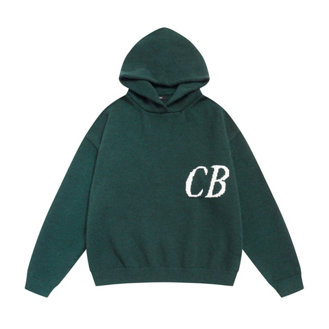 Cole Buxton Dark Green Italic CB Logo Hoodie