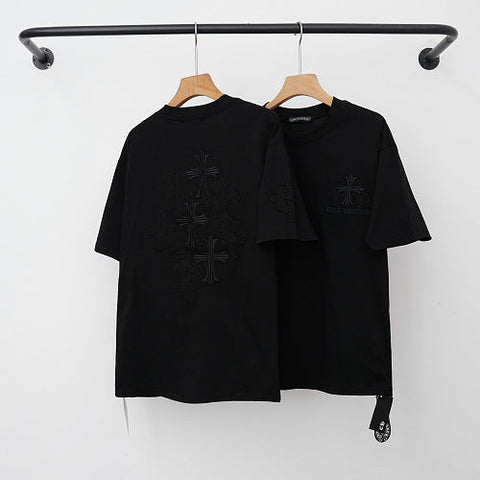 Chrome Hearts Tonal Element Monogram Short Sleeve T-Shirt (Black)
