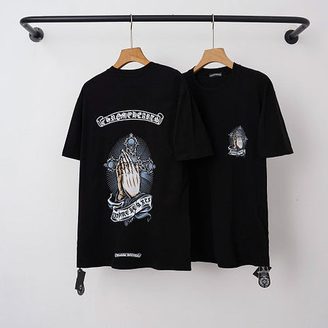 Chrome Hearts "Praying Hands" Graphic Short Sleeve T-Shirt (Black)