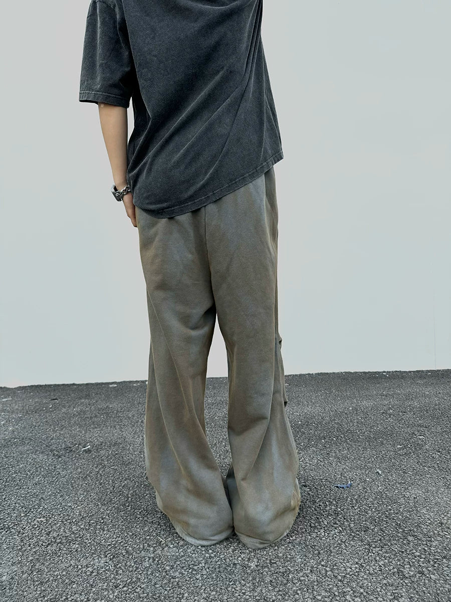 From the street, American retro street dance, washed and distressed, mud dyed, pinched pleated wide leg casual pants, loose paratrooper guard pants, men's
