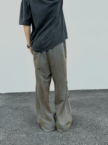 From the street, American retro street dance, washed and distressed, mud dyed, pinched pleated wide leg casual pants, loose paratrooper guard pants, men's