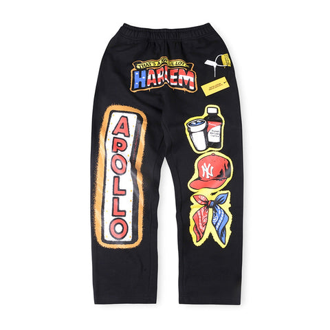 That's A Awful Lot Of Cough Syrup Harlem Patches Pants - Black