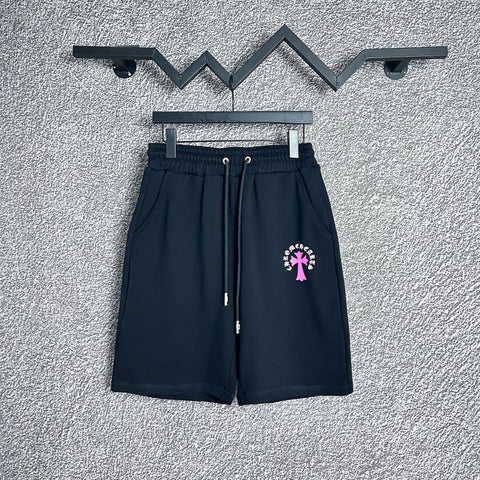 Chrome Hearts Black & Pink Cross Logo Sweatshorts