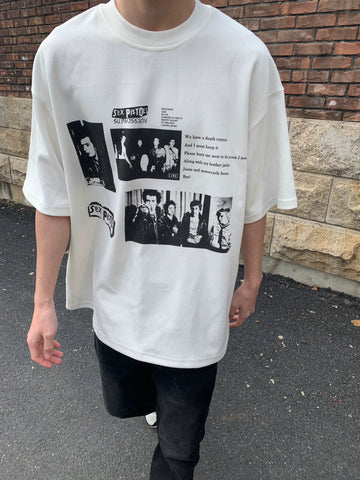 TSAOOJ Sex Pistols Rock Band Poster Printed Short Sleeve T-shirt Cleanfit Cotton Half Sleeve