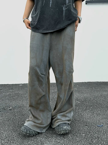 From the street, American retro street dance, washed and distressed, mud dyed, pinched pleated wide leg casual pants, loose paratrooper guard pants, men's