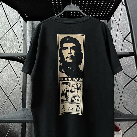 Che Guevara Heavy Cotton Short sleeved T-shirt Hiphop High Street Rascal Handsome American Retro Half Sleeve