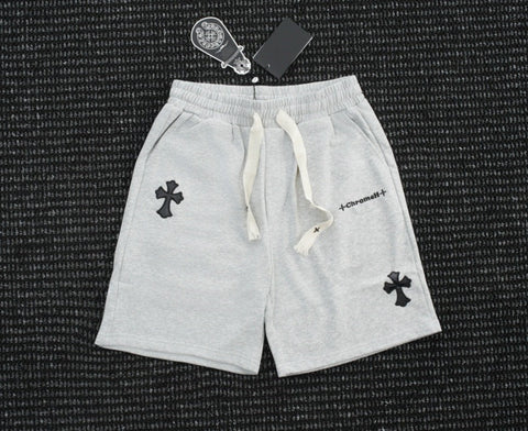 Chrome Hearts Light Gray Drawstring Cross Patch Sweatshorts