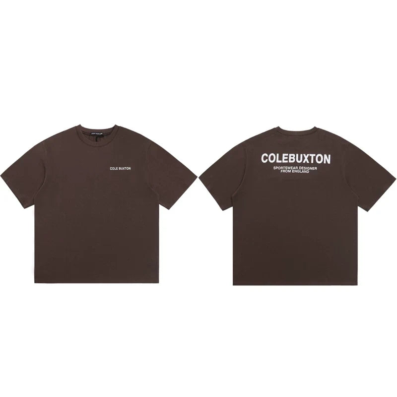 Cole Buxton Brown Minimalist Chest & Back Logo T-Shirt