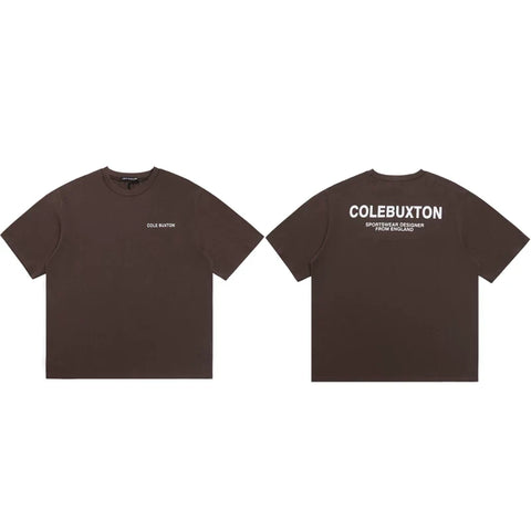 Cole Buxton Brown Minimalist Chest & Back Logo T-Shirt