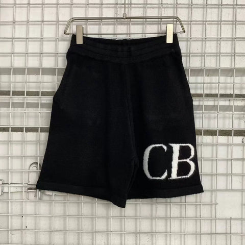 Cole Buxton Black Side Italic CB Logo Shorts