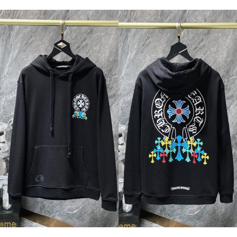 Chrome Hearts Multi-Color Cluster Cross Hoodie (Black)