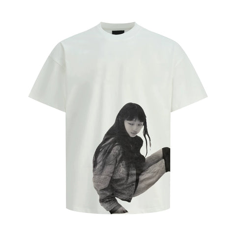 From the street, Qianming Kuriyama, American retro vintage vintage vintage vintage vintage vintage vintage 300g T-shirt, men's summer small collar short sleeved trend