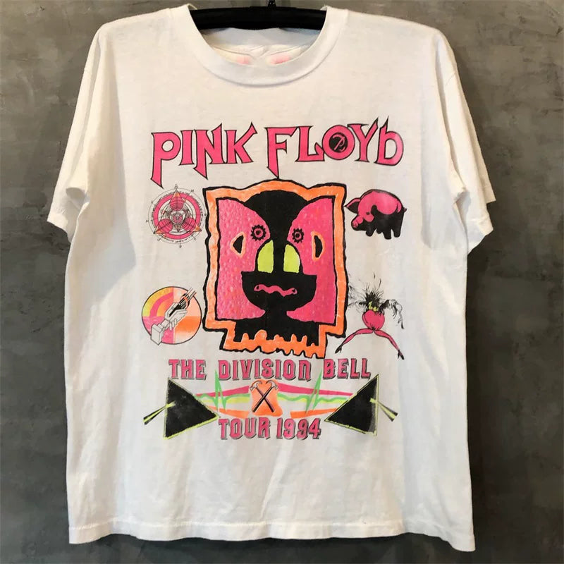 Pink Floyd Pink Floyd Amikage Rock Short Sleeve Vintage Trendy Brand Men's and Women's T-shirts