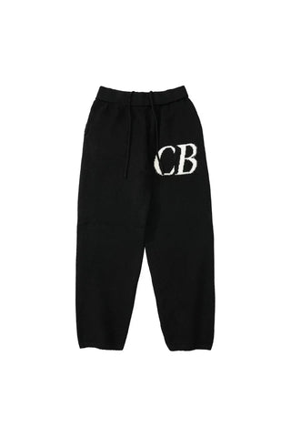 Cole Buxton Black Side Italic CB Logo Sweatpants