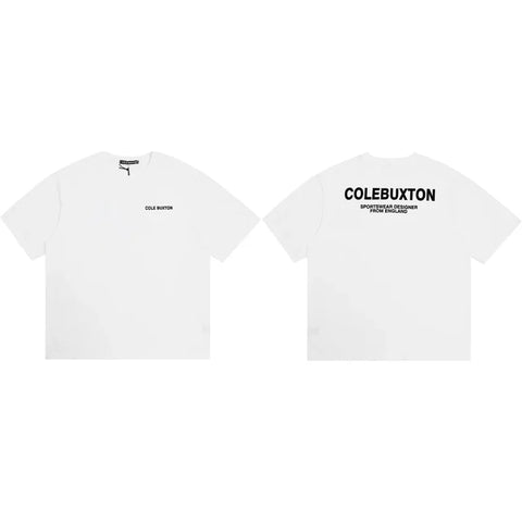 Cole Buxton White Minimalist Chest & Back Logo T-Shirt