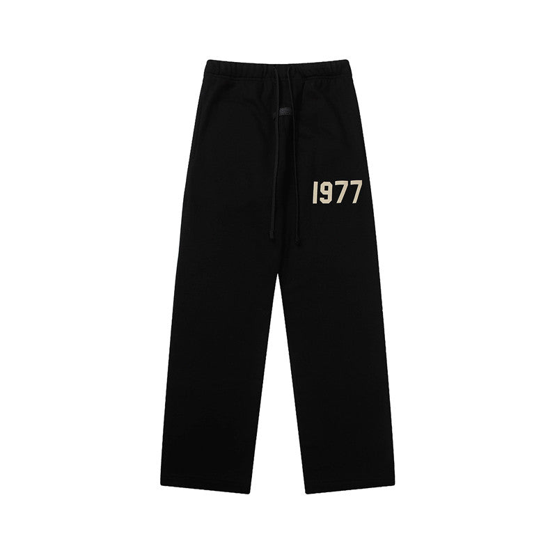 FEAR OF GOD FOG ESSENTIALS Flocked 1977 Straight‑Leg Sweatpants Men