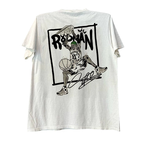 Rebounding King Dennis Rodman Comic Style Short Sleeve T-shirt with American Design Half Sleeve