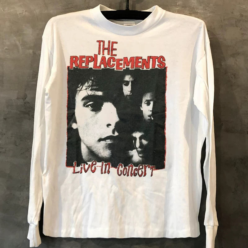 The Replacements band European and American high street vintage retro short -sleeved men and women pure cotton texture T -shirt tide