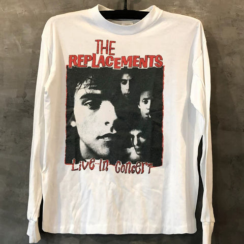 The Replacements band European and American high street vintage retro short -sleeved men and women pure cotton texture T -shirt tide