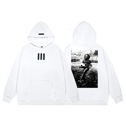 FEAR OF GOD FOG ESSENTIALS Three‑Stripes Print Loose Unisex Couple Hoodie