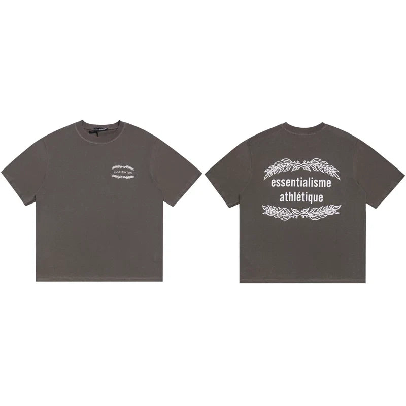 Cole Buxton Charcoal Laurel Wreath Graphic T-Shirt