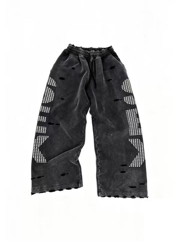From THE STREET, a street style 430g heavyweight silver star print with a hanging retro baggy sweatshirt
