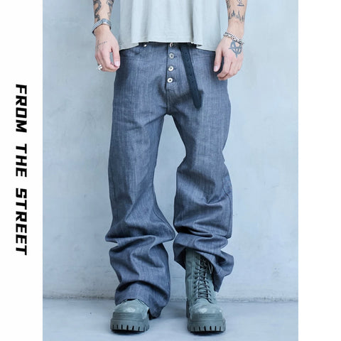 From The SRREET, a retro street washed distressed five button high ounce original denim jeans for men