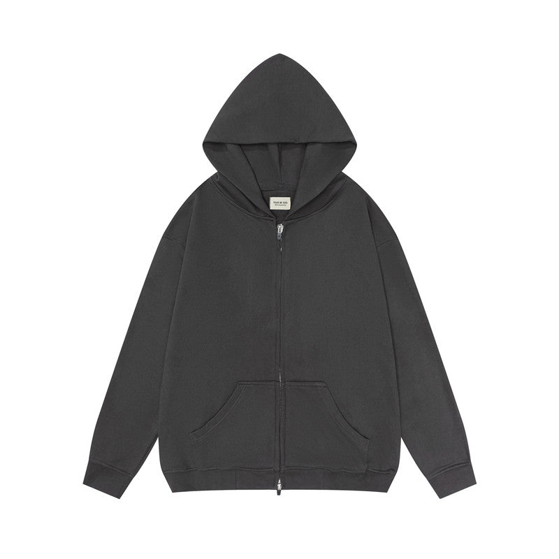 FEAR OF GOD FOG ESSENTIALS Solid Color Zip‑Up Hoodie Unisex