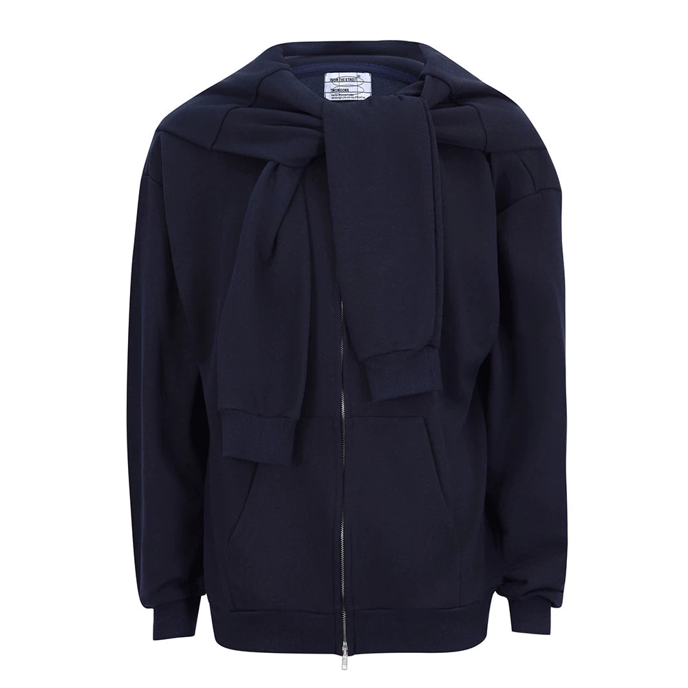 Street American Alien Four Sleeve Double Hat hoodie, niche loose hooded zipper cardigan, autumn outerwear, men's trend