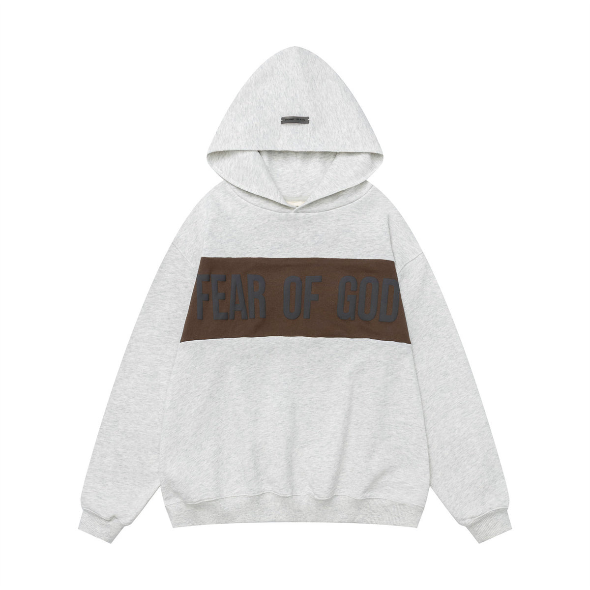 FEAR OF GOD FOG ESSENTIALS Patchwork Patch Men’s High‑Street Retro Hoodie