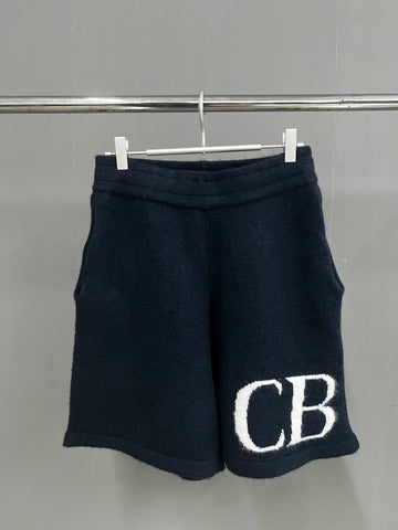 Cole Buxton Navy Side Italic CB Logo Shorts