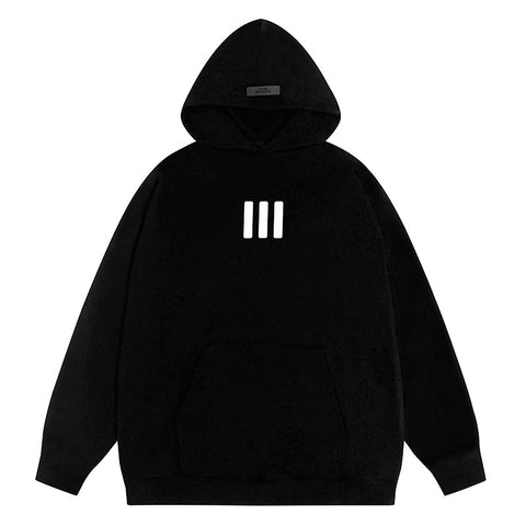 FEAR OF GOD FOG ESSENTIALS Three‑Stripes Print Loose Unisex Couple Hoodie