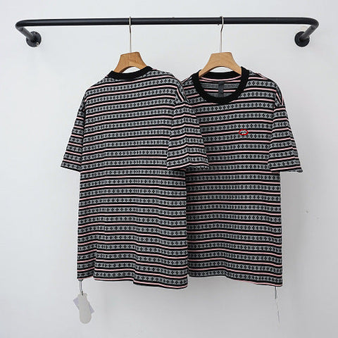 Chrome Hearts Dark Monogram Striped Short Sleeve T-Shirt
