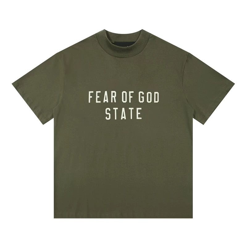 FEAR OF GOD ESSENTIALS American High‑Street Letter Print Loose Short Sleeve T‑Shirt